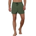 thumbnail image 5 of Unique Bargains Men's Vacation Solid Color Drawstring Elastic Waist Swim Short Green 36, 5 of 5
