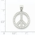 thumbnail image 2 of Beautiful 14k White Peace Symbol Pendant, 2 of 2