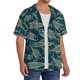 thumbnail image 2 of Balery Fish Style Camisa Casual de Manga Corta con Botones para Hombre, Texturizada, Estilo Cubano, para Playa, Verano-Large, 2 of 5