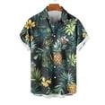 thumbnail image 4 of ZRGHAOYLQ Men Plus Size Hawaiian Shirts Trendy Pineapple Graphic Tees Casual Button Down Lapel T-shirts Short Sleeve Summer Beach Tropical Shirt with Pockets, 4 of 6