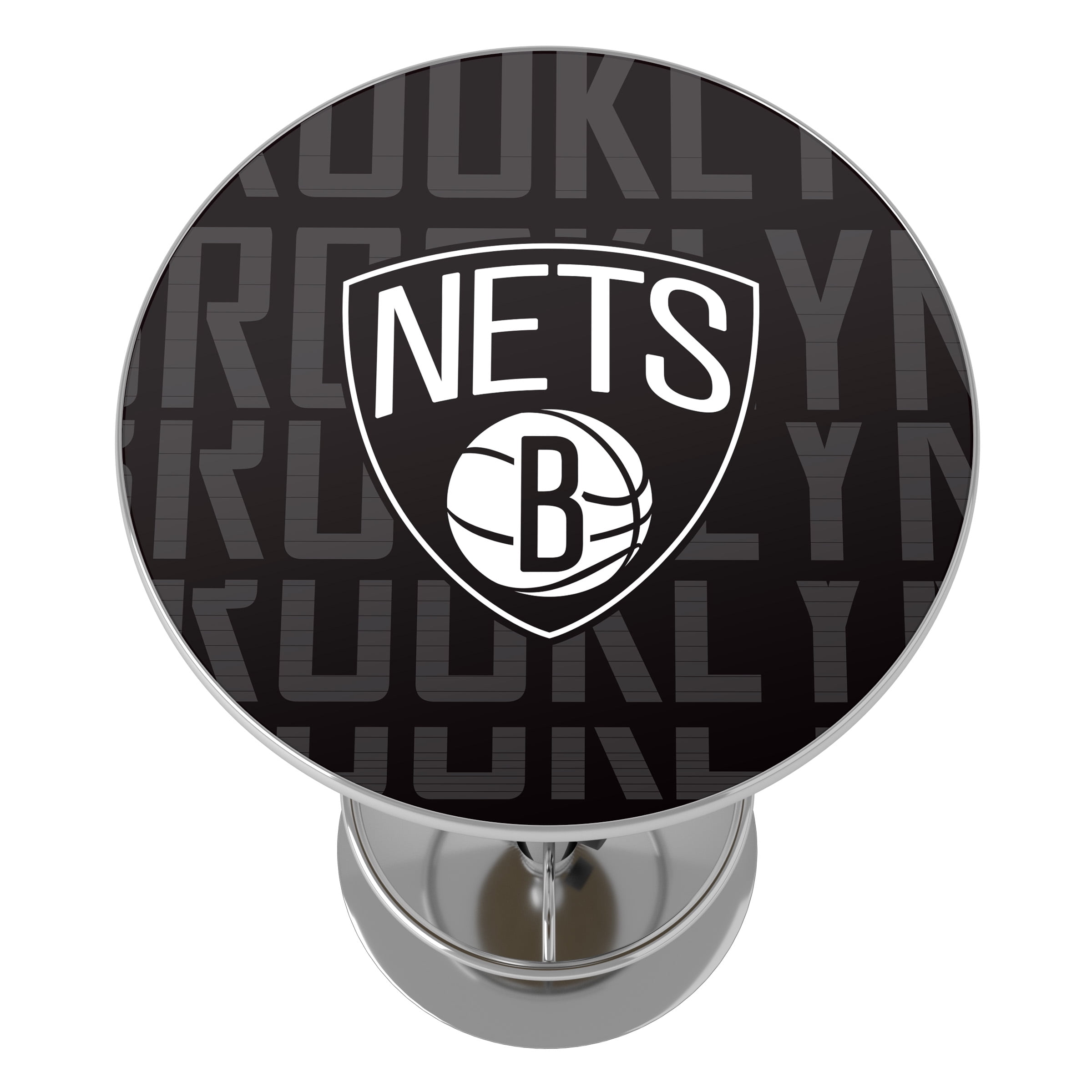 Brooklyn Nets City Bar Table with Adjustable Footrest and Acrylic Top