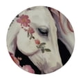 thumbnail image 4 of HAOXIT Unicorn Flower Wreath Tablecloth Watercolor Animal Floral Boho Round Table Cloth Protector Proof Table Cover 46-50, 4 of 8