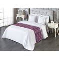 thumbnail image 3 of Art Deco Bed Runner, Striped Circular Shapes and Lines Globe Inspired Modern Style Geometric Look, Decorative Accent Bedding Scarf for Hotels Homes & Guest Rooms, King, Purple and White, by Ambesonne, 3 of 3