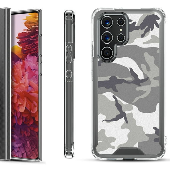 Shockproof Bumper Phone Case for Samsung Galaxy S22 Ultra 5G, by OneToughShield ® - Urban Camo