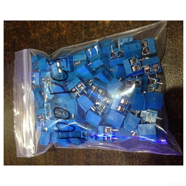 100pcs KF301-2P 2 Pin Plug-in Screw Terminal Block Connector 5.0 mm ...