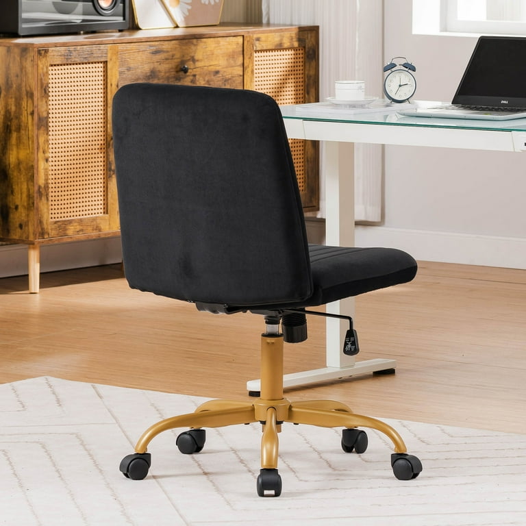 Mainstays Extra Plush Velvet Channel Upholstered Office Chair Black