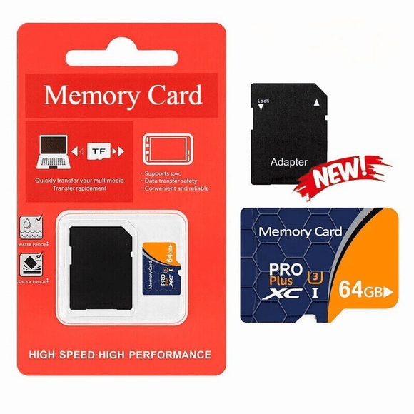 64GB Micro SD Card SDXC Class 10,64GB Memory Card High Speed TF Card Waterproof Memory Cards Large Capacity Memory Carte for Storage Phone/Camera/PC/Tablet/Dash Cam