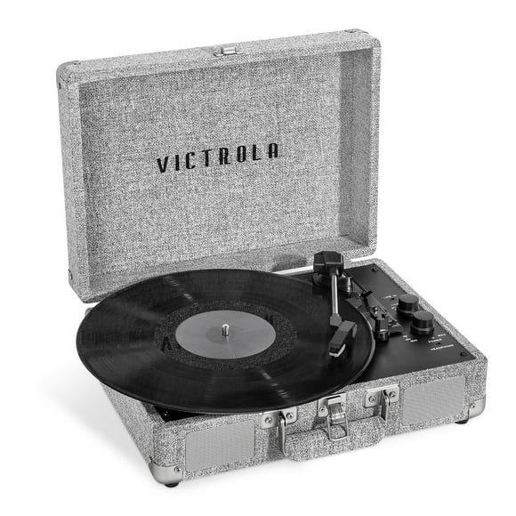Victrola Journey+ Signature Bluetooth Suitcase Record Player - Linen Grey