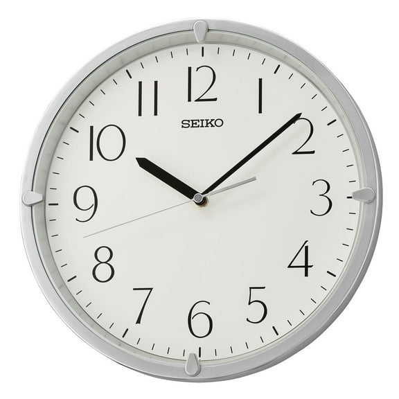 QHA007SLH Wall Clock, Silver-Tone