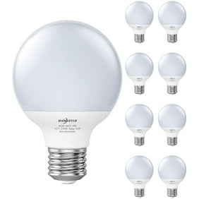 SHINESTAR 8 Pack Warm White LED Globe Light Bulbs for Bathroom, 60 Watt Equivalent, 2700K, E26 Base, Vanity Light Bulbs, Non-dimmable