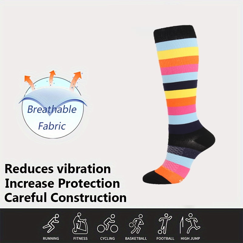 8 Pairs Compression Socks for Men Women Knee Support Hose Medias De Compresion Para Mujer Nurse Nursing School Student Accessories for Work Leg Long Stockings Pregnancy Maternity Travel