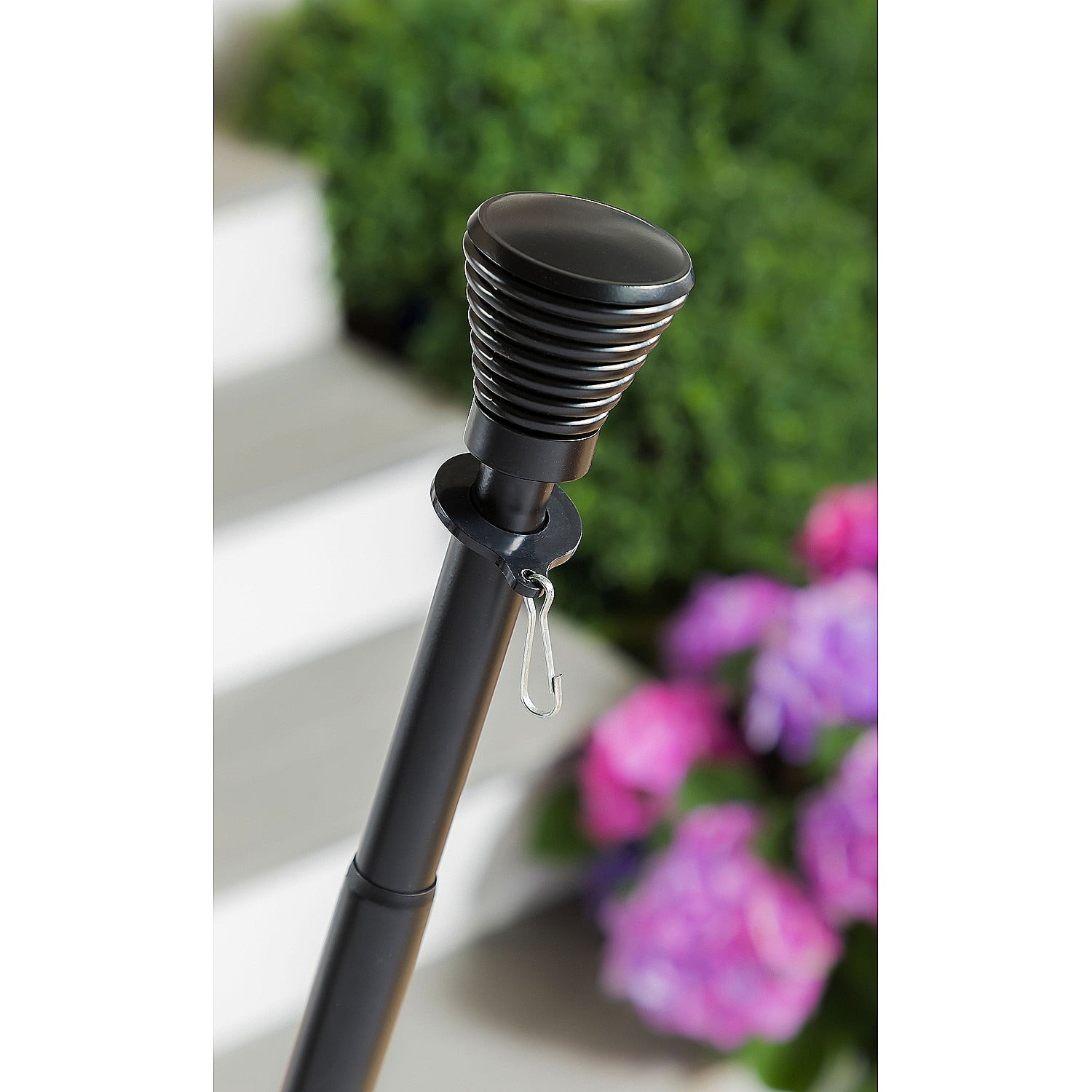 Metal Extendable House Flag Pole, Black