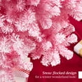 thumbnail image 3 of Best Choice Products Artificial Flocked Christmas Tree, 6ft Premium Unlit Colorful Pine Holiday Decor w/Stand - Pink, 3 of 9
