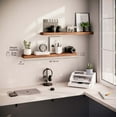 thumbnail image 5 of Ballucci 36" Floating Shelves, 2-Pack Wood Wall Shelf Set with Invisible Brackets, 6" Deep, Rustic Brown, 5 of 8