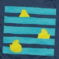 thumbnail image 2 of Easter Peeping Behind Stripes Unisex Adult Heather T Shirt, Navy Heather, X-Large, 2 of 3