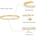 thumbnail image 6 of 18K Gold Plated Open Bangle Cuff Link Chain Bracelets Dainty Bead Ball Chain Boho Cuff Bangle Bracelets Handemade Jewelry for Women, 6 of 13