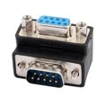thumbnail image 1 of Adaptador de conector VGA HD15 de 9 pines macho a hembra M/F en ángulo de 90 grados color negro, 1 of 2