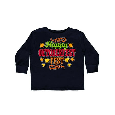 

Inktastic Happy Oktober Fest with Leaves Gift Toddler Boy or Toddler Girl Long Sleeve T-Shirt