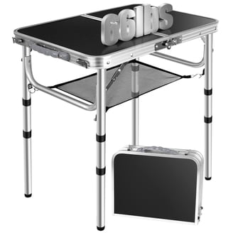 Table De Camping Pliante VILLEY – Alu Et Tissu Oxford, 41x56,5 Cm, 25 Kg Max, 1,16 Kg, Sac Inclus