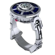 Star Wars R2-D2 Robot Stainless Steel Band Ring Size 8