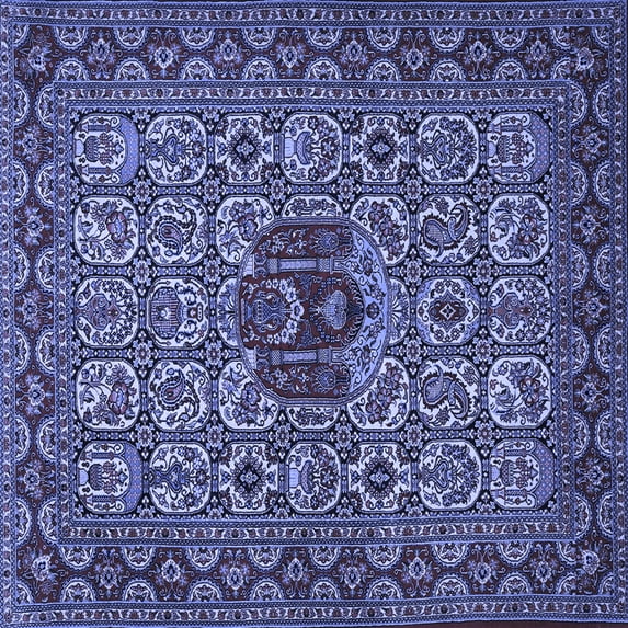 Ahgly Company Indoor Square Persian Blue Traditional Area Rugs, 6' Square