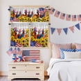 thumbnail image 5 of Independence Day Kitchen Curtains Valances 3 Piece Set, U.S. Flag Themed Farm Rooster Sunflower Wood Grain Rod Pocket Tier Curtain and Valance Drapes for Small Window 36 Inch Length for Bedroom Cafe, 5 of 9