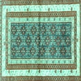 thumbnail image 1 of Ahgly Company Indoor Square Persian Turquoise Blue Traditional Area Rugs, 6' Square, 1 of 4