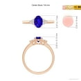thumbnail image 4 of ANGARA Natural Solitaire Oval Tanzanite and Diamond Promise Ring in 14K Rose Gold for Women (Size-7x5mm) | December Birthstone, Birthday, Anniversary, Jewelry Gift for Women | Natural Tanzanite Ring, 4 of 9