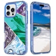 thumbnail image 3 of Allytechgroup for iPhone 17 Pro Case, 3 Layers Protection Slim Lightweight Shockproof Soft TPU & Hard Back Protective Bumper Cover Marble Shell, K, 3 of 4