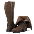 thumbnail image 3 of Love Steetly Women's Extra Wide Calf Knee High Boots, Quilted Tall Boots with Buckle Chain, Block Heel Side Zipper Non-Slip Winter Boots., 3 of 8