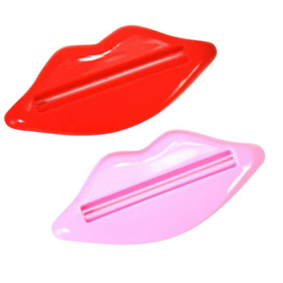 WHAMVOX 2Pcs Toothpaste Dispenser Squeezer for All Tubes Keep Tubes Firm Pink Red