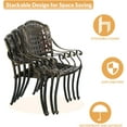 thumbnail image 5 of 9-Piece Patio Dining Set for 8, All Weather Cast Aluminum Outdoor Funiture Table and Chairs Set - 94.5” Rectangular Table and 8 Cushioned Dining Chairs, 2" Umbrella Hole, Ocean Blue, 5 of 8