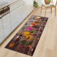 thumbnail image 2 of Granada Kitchen Runner Rug— Modern Marble Floor with Spice Pattern on Wooden Spoon, Kitchen Decoration Washable Non-Slip Digital Printed Gift for Women Kitchen Rug, 2 of 9