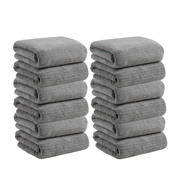 Toallas para el Baño 12 Piezas Toallas de Baño, Toallas Absorbentes Suaves de Algodón Grueso, Toallas de Regalo para Lavar la Cara Del Hogar Toallas de Baño Blancas