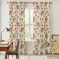 thumbnail image 5 of Kitchen Curtains 84 Inch Length 2 Panels, Summer Peach Grommets Window Treatment Curtain, Tropical Fruit Rustic Flowers Watercolor Thermal Curtains Drapes for Living Room/Bathroom, 5 of 9