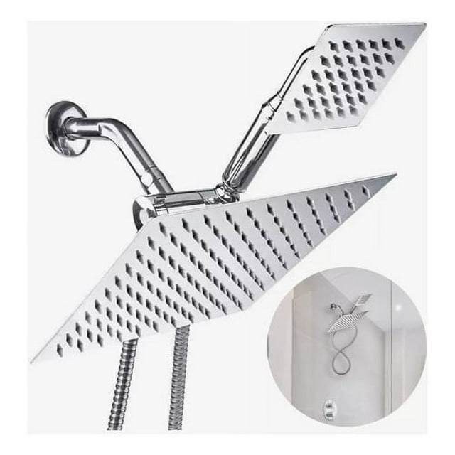 Juego Regaderas Cuadradas Lluvia Cabezal Fijo Y Ducha Manual