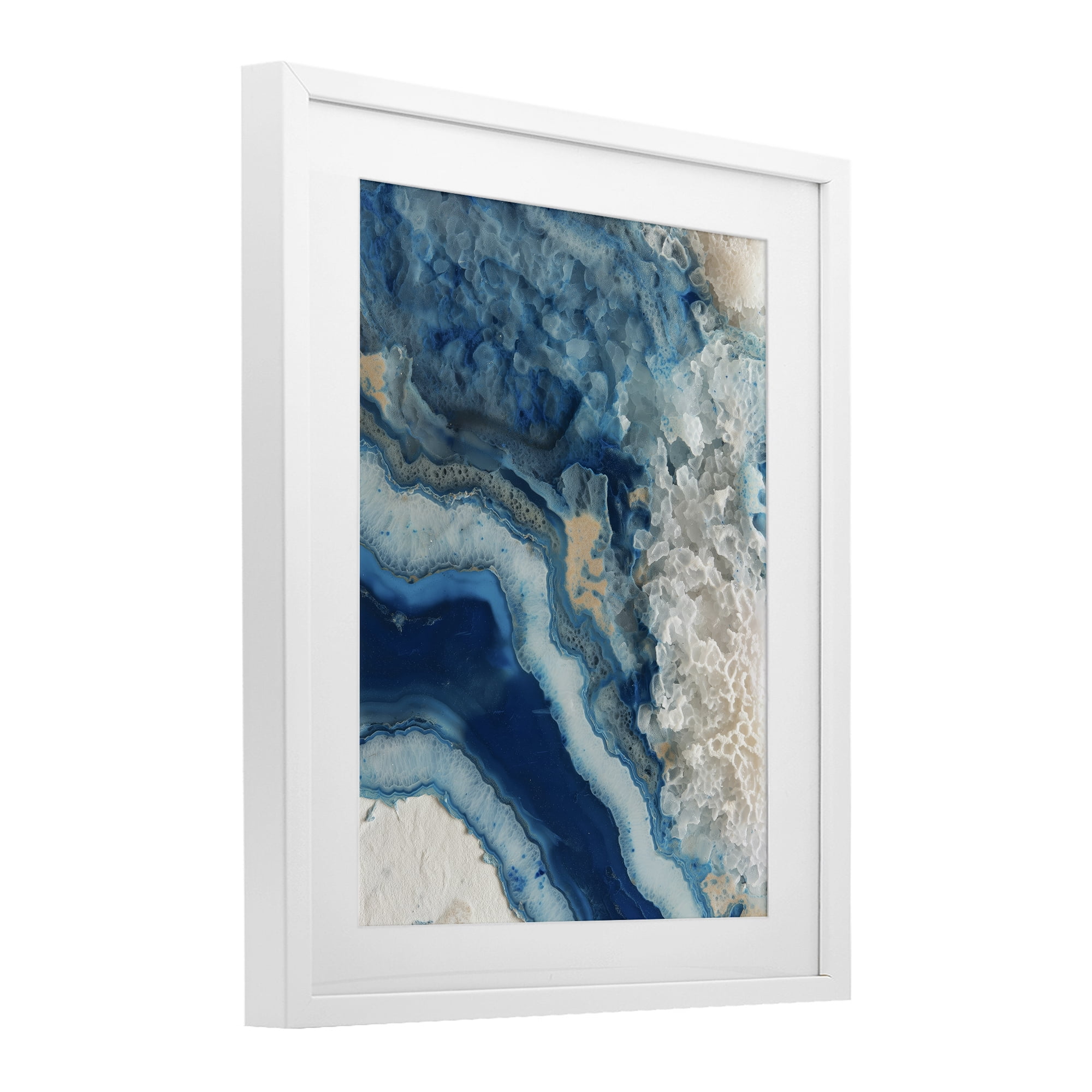 Stupell Industries Ocean's Minerals Flow White Framed Print Under Glass, design by Svetlana Aleynikova