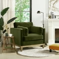thumbnail image 5 of Jennifer Taylor Home Pasadena Modern Farmhouse Arm Chair, Olive Green Performance Velvet, 5 of 9
