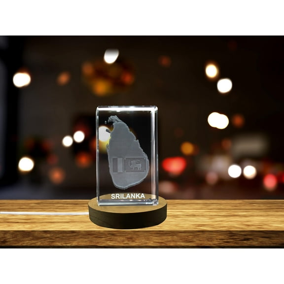 Sri Lanka 3D Engraved Crystal 3D Engraved Crystal Keepsake/Gift/Decor/Collectible/Souvenir