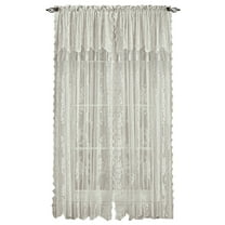 Collections Etc Carly Sheer Floral Lace Design Curtain Panel and Valance