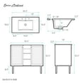 thumbnail image 2 of Bron 36 in. Brown Oak Bathroom Vanity With Black, 3-Hole Ceramic Sink Top, 2 of 8
