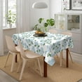 thumbnail image 4 of Spring Floral Tablecloth Rectangle 60 x 84 Inch Blue Hydrangea Flower Table Cloth Polyester Fabric Vintage Summer Flowers Table Cover for Kitchen Holiday Party Dining Picnic Outdoor Decor, 4 of 5
