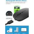 thumbnail image 4 of 2X Ratón Inalámbrico Recargable, Ratón ÓPtico Ultra Silencioso de 2,4 G con Receptor USB Y Tipo C, para Ordenador Portátil, (Negro), 4 of 5