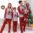 thumbnail image 1 of Christmas Family Clothing Set 2023 New Year Costume Santa Tree Print Mom Dad Kids Matching Pajamas Set Baby&Dog Romper Xmas Look, 1 of 3