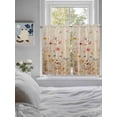 thumbnail image 4 of Kitchen Curtains 54 Inches length, Pastoral Vintage Botanical Window Treatment Curtain Drapes, Spring Summer Floral Decorative Window Curtains for Bedroom Cafe, 52"x54", 2 Panels, 4 of 7