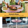 thumbnail image 6 of Elastic Fitted Round Tablecloth, Pink Grey Ombre Waterproof Stretch Table Cover for 36"-44" Tables, Farmhouse Gradient Minimalist Washable Outdoor Tablecloths for Patio, Picnic, Camping, 6 of 9