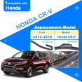 thumbnail image 2 of LAICAIW RAINTOK Windshield Wiper Blade Set Replacement for 2012-2016 Honda CRV CR-V and Rear Windshield Wiper Blade 26'' 16'' 13''-(Set of 3) U/J Hook, 2 of 7