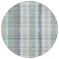 thumbnail image 2 of Addison Rugs Chantille Indoor/Outdoor Transitional Plaid Silver Washable Round Rug, 8' x 8', 2 of 6