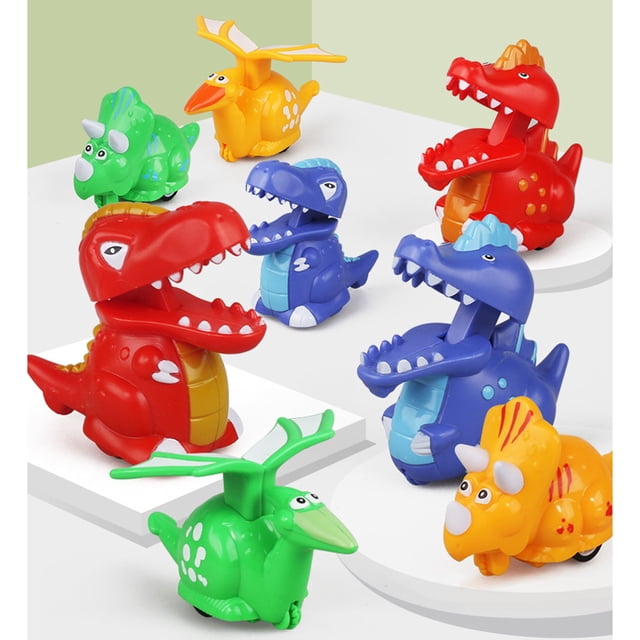 4 Uds. De Coches De Dinosaurio Press And Go Aleatorios Juguetes De Cuerda De Dinosaurio Para Niños Rellenos De Calcetín De Navidad Suministros De Fiesta De Dinosaurios ANGGREK Juguetes