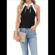 thumbnail image 2 of Blusas Sin Mangas con Cuello en V y Cordones para Mujer, Elegantes, de Oficina, con Bloques de Color, Informales, 2025. Negro M, 2 of 10